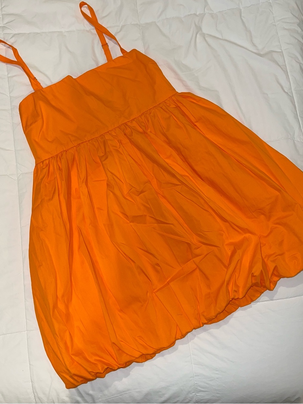 Woman’s Orange Bubble Dress